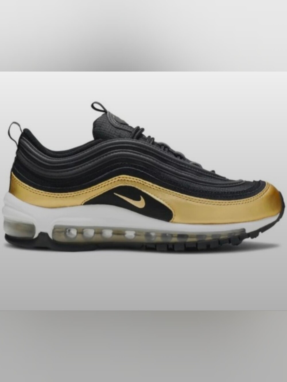 Nike Air Max 97 GS Black Metallic Gold Size 6Y